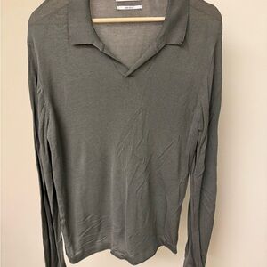 Mango Classic Olive Knit Shirt